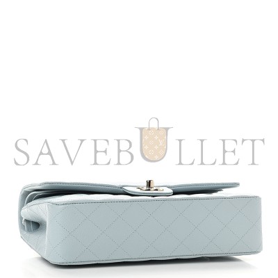 CHANEL CAVIAR QUILTED MEDIUM DOUBLE FLAP LIGHT BLUE A01112 (25.5*15.5*6.5cm)